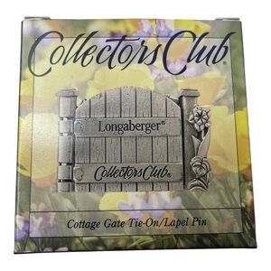 NIB Longaberger Collector’s Club Cottage Gate Basket Tie On/ Lapel Pin